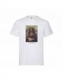 Marškinėliai su piešiniu "Mona Liza", medvilniniai, balti, M